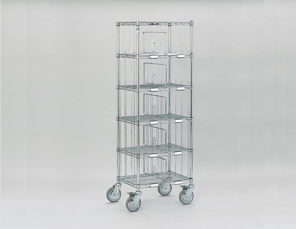Bild zeigt Sortierregalwagen mit 6 Böden und 10 Fächern