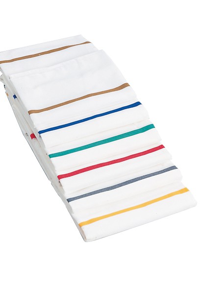 weiß, mit zwei farbigen Kennstreifen