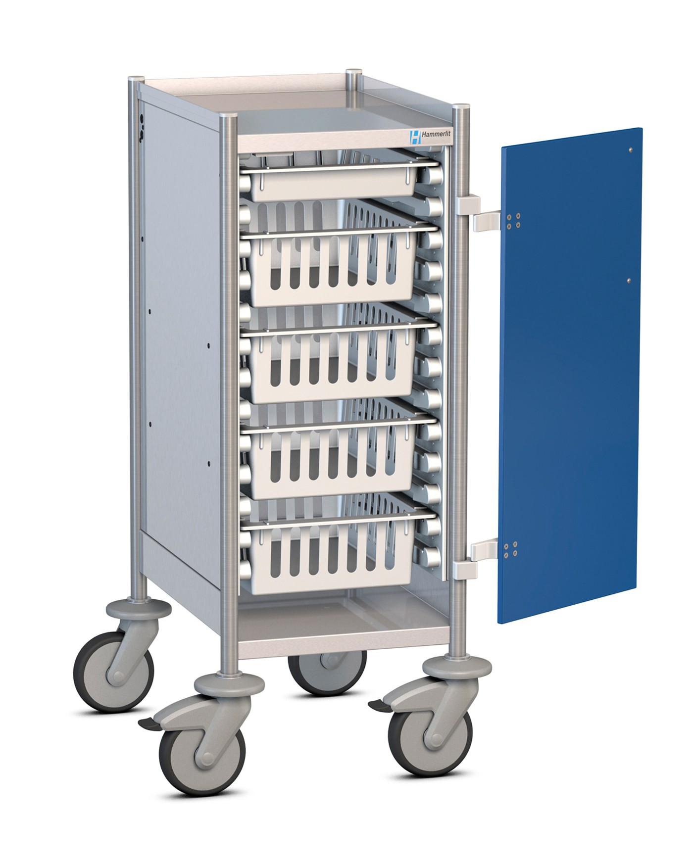 Modulwagen, Edelstahl, 11 HE 1-reihig, f. Module 300x400 mm