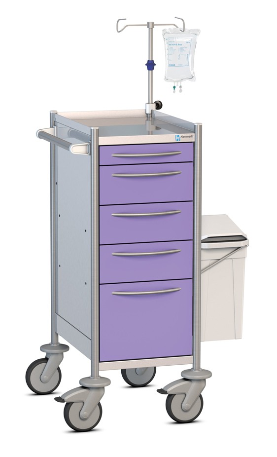 Modulwagen, Edelstahl, 11 HE 1-reihig, f. Module 300x400 mm