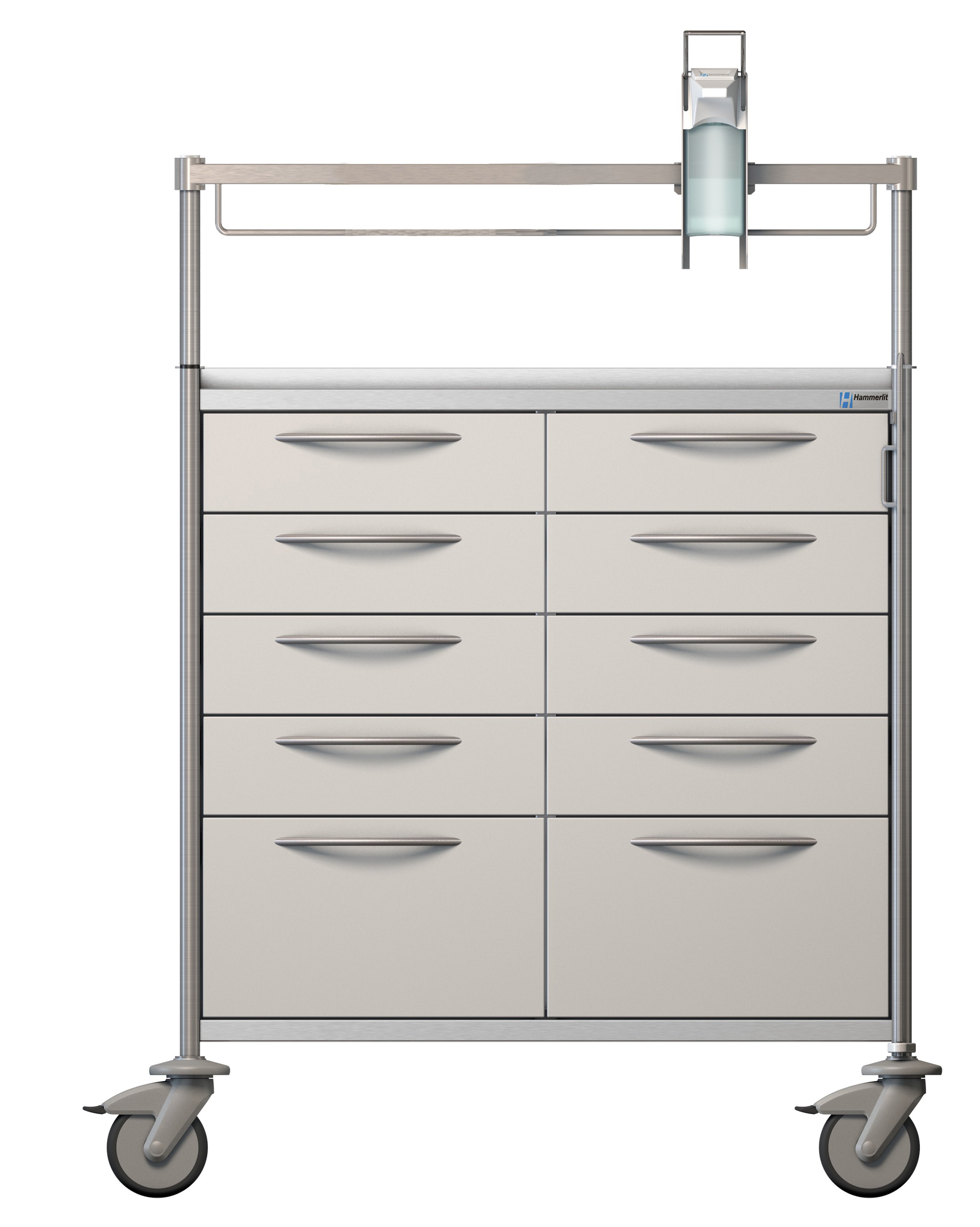 Modulwagen, Edelstahl, 12 HE 2-reihig, f. Module 400x600 mm