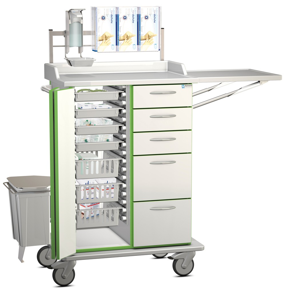 Pflege- und Orgawagen mit Zubehör