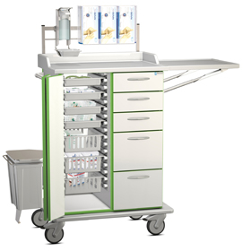 Pflegewagen als Orgawagen mit Zubehör