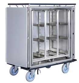 Transportwagen aus Edelstahl für Sterilgut