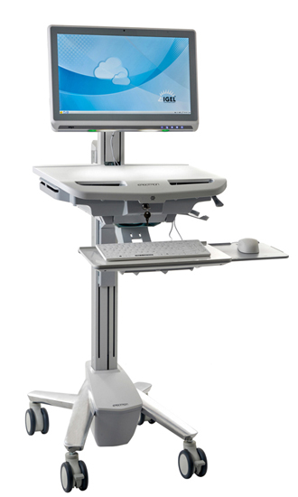 Mobiler Visitenwagen Ergotron Style View mit Panel-PC Venus