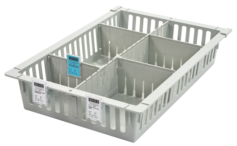 Modulkorb mit Fachteiler und Bestückung
