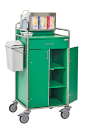 Etagenwagen in grün mit Zubehör