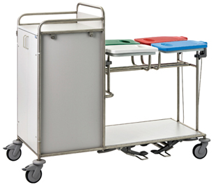 Etagenwagen mit Wäschesammler für Krankenhäuser